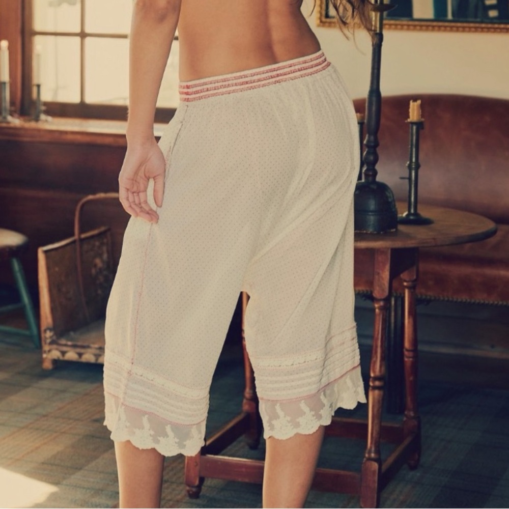 Free People Cream and Blush Polka Dot Lounge Harem Pants - Picture 7 of 13